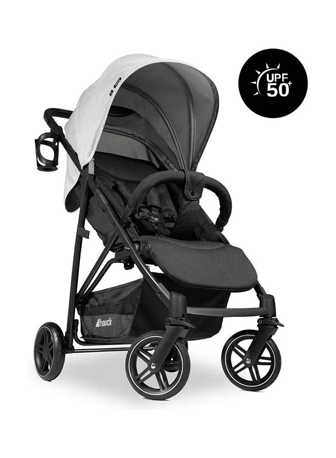 hauck Rapid 4R Plus Stroller – Grey – From Birth to 25 kg - 4 Years – Lightweight Foldable Pushchair with Suspension, Adjustable Backrest & Large Wheels - Image 3