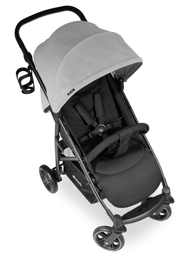 hauck Rapid 4R Plus Stroller – Grey – From Birth to 25 kg - 4 Years – Lightweight Foldable Pushchair with Suspension, Adjustable Backrest & Large Wheels - Image 4