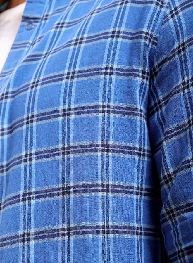 The Indian Garage Co Men Slim Fit Checkered Full Sleeves Spread Collar Casual Shirt