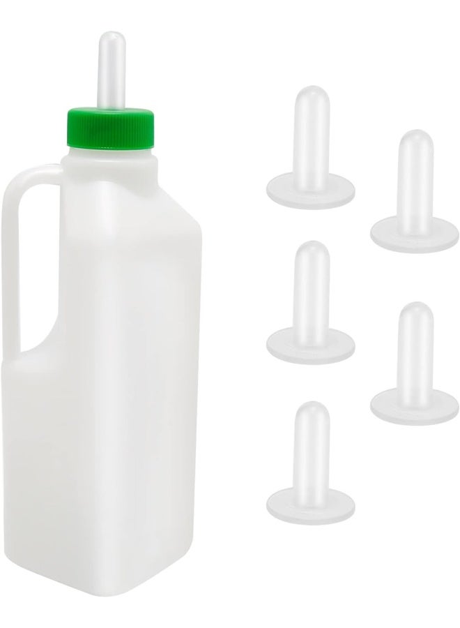 DUZFOREI 850ML Animal Feeding Bottle with 5 Lamb Nursing Bottle Feeding Goat Milk Bottle Calf Milk Feeder Bottle for Sheep Lambs Piglets - Image 1