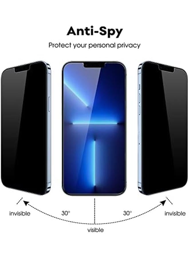 جي تيك واقي شاشة الخصوصية لهاتف Iphone 13 Pro Max مقاس 6.7 بوصة مع واقي عدسة الكاميرا وفيلم زجاجي مقوى مضاد للتجسس وأداة تركيب سهلة، عبوتان لكل منهما - Image 3