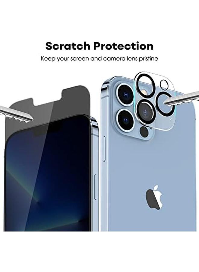 جي تيك واقي شاشة الخصوصية لهاتف Iphone 13 Pro Max مقاس 6.7 بوصة مع واقي عدسة الكاميرا وفيلم زجاجي مقوى مضاد للتجسس وأداة تركيب سهلة، عبوتان لكل منهما - Image 5