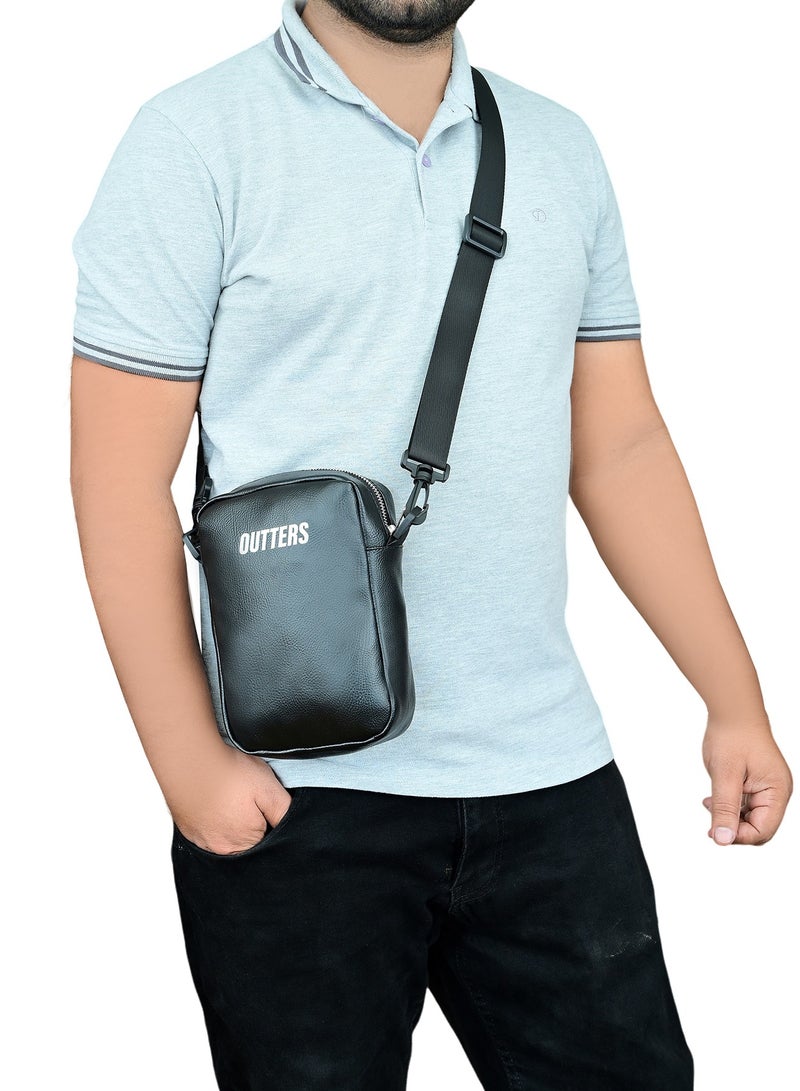 Outters Lifestyle Syntactic leather PU leather crossbody unisex Bag umrah bag - Image 3
