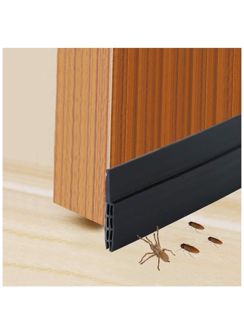 Folanry 2 Pack Under Door Draft Stopper, Home Essentials, Weather Stripping Door Seal, Bottom of Door Sweep, Garage Window Blocker Noise Dust Insulation Draft Guard, 39 inches , Black  - Image 3