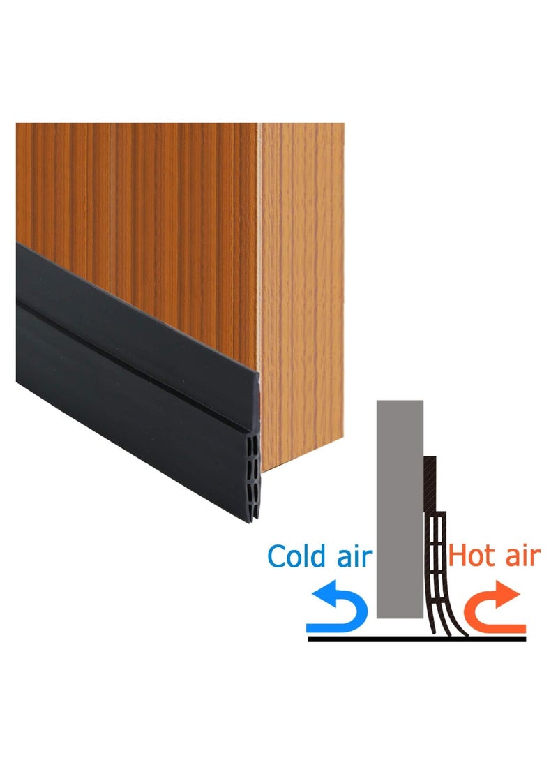 Folanry 2 Pack Under Door Draft Stopper, Home Essentials, Weather Stripping Door Seal, Bottom of Door Sweep, Garage Window Blocker Noise Dust Insulation Draft Guard, 39 inches , Black  - Image 4