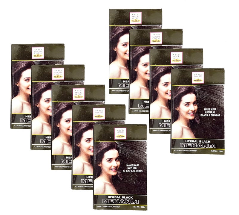 Khadi Mauri Black Herbal MehndiPack of 9 100 Grams eachTotal 900 Grams