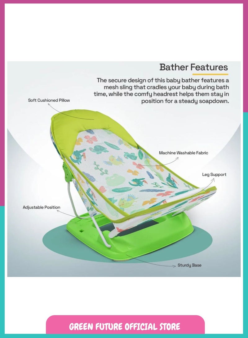 مقعد استحمام للأطفال وكرسي للأطفال من حديثي الولادة حتى 36 شهر - أخضر - Image 3