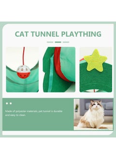 POPETPOP POPETPOP Foldable Christmas Cat Tunnel Toys with Bell, Foldable Cat Tunnels for Indoor Cats, Christmas Cat Hiding Tunnel , Peekaboo Cat Cave for Cats, Rabbit, Puppy, Guinea Pig  - Image 2