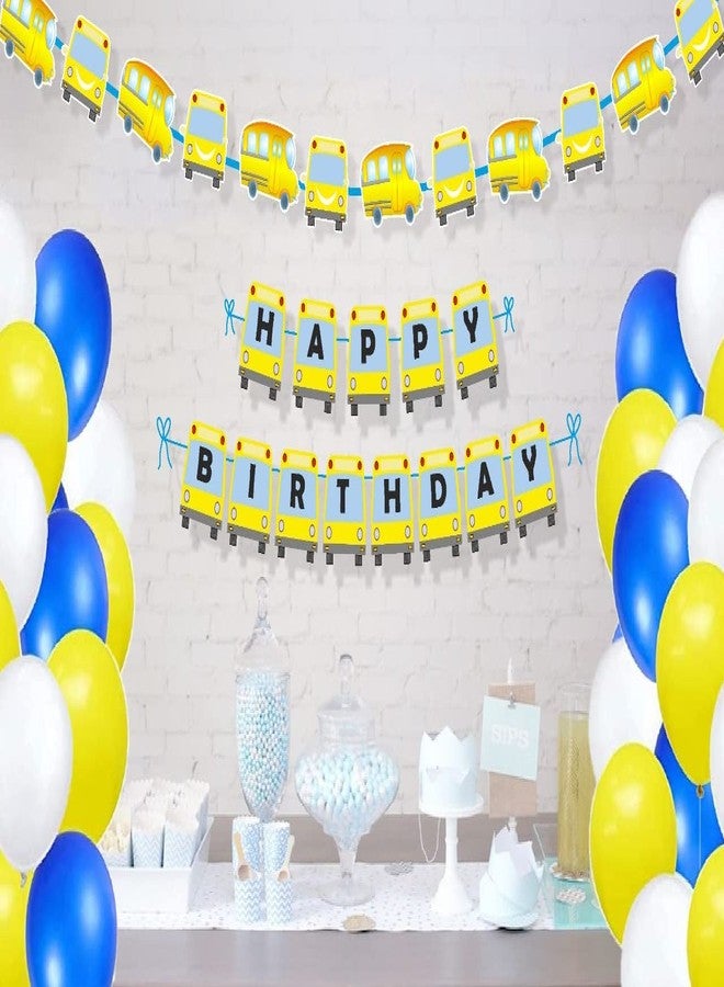 Untumble Wheels on The Bus Banner Birthday Decor Pack for boy and Girl Birthday - Image 1