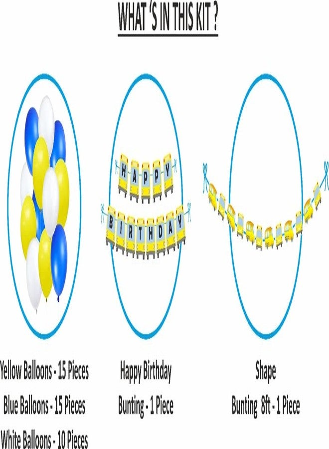 Untumble Wheels on The Bus Banner Birthday Decor Pack for boy and Girl Birthday - Image 2