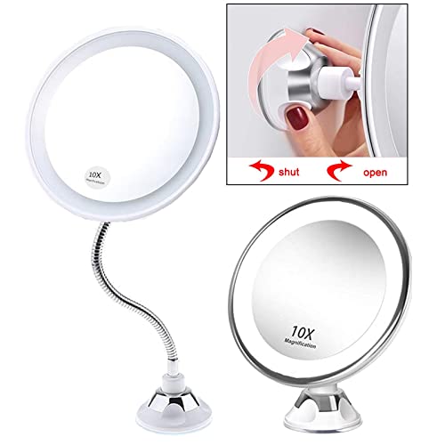 CALANDIS 10X Magnifying Makeup Mirror Magnification Led Light Cosmetic Mirror Style 1 - Image 3