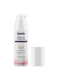Sanfe Sanfe Spotlite Sensitive Body Serum For Dark Underarms, Inner Thighs and Sensitive Areas | 10X Powerful, Enriched with 2% Glyoclic Acid, Alpha Arbutin, Niacinnamide| For Dark Intimate Patches, Detanning, Anti Aging and Skin | Helps in Depigmentation & Long Moisture - 50gm | For Indian Women Skin  - Image 1