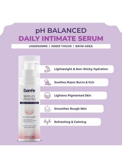 Sanfe Sanfe Spotlite Sensitive Body Serum For Dark Underarms, Inner Thighs and Sensitive Areas | 10X Powerful, Enriched with 2% Glyoclic Acid, Alpha Arbutin, Niacinnamide| For Dark Intimate Patches, Detanning, Anti Aging and Skin | Helps in Depigmentation & Long Moisture - 50gm | For Indian Women Skin  - Image 4