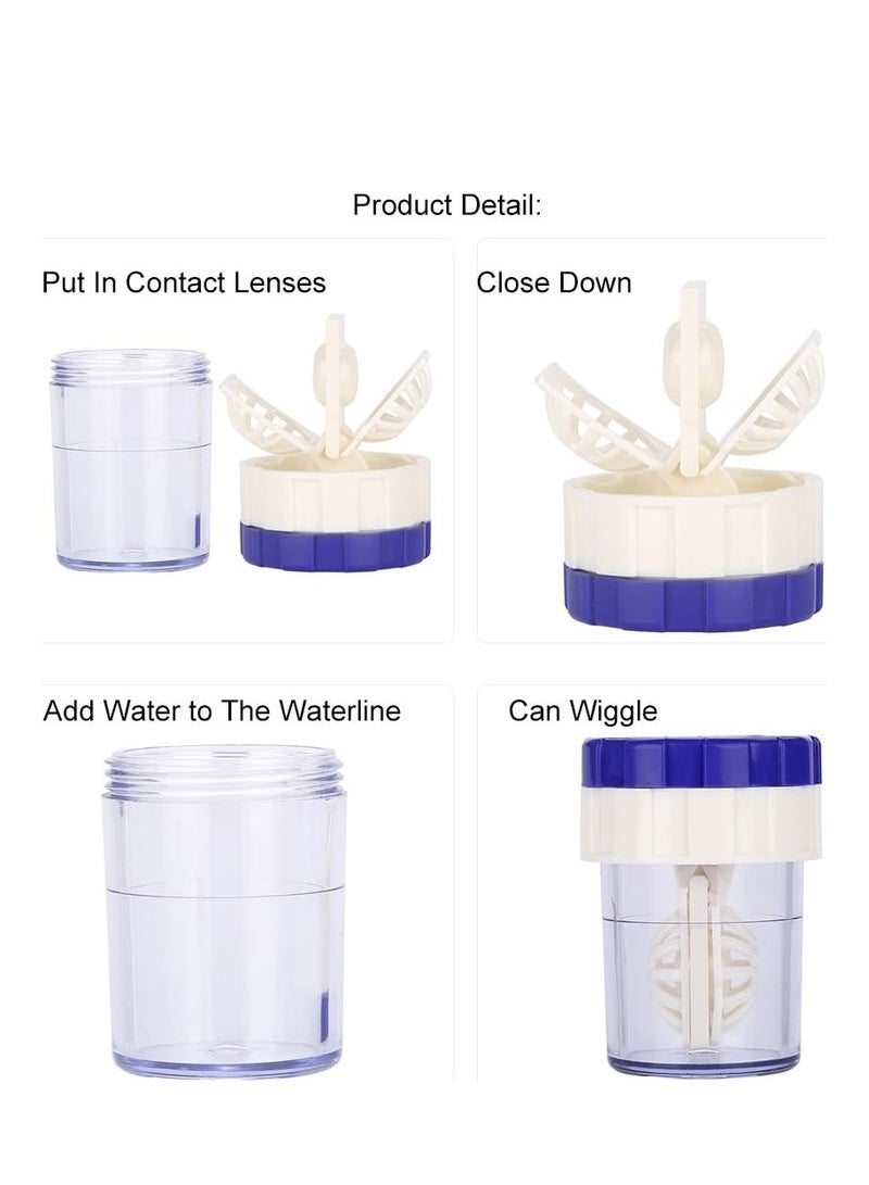 Clear Care Contact Case, Contact Lens Case, Eye Contact Case, Clear Care Manually Cleaner Washer Contact Lens Cleaning Container Cute Pocket Plastic Easy Carry Cleaning Lenses Case (4.7 x 3.2cm) - Image 4