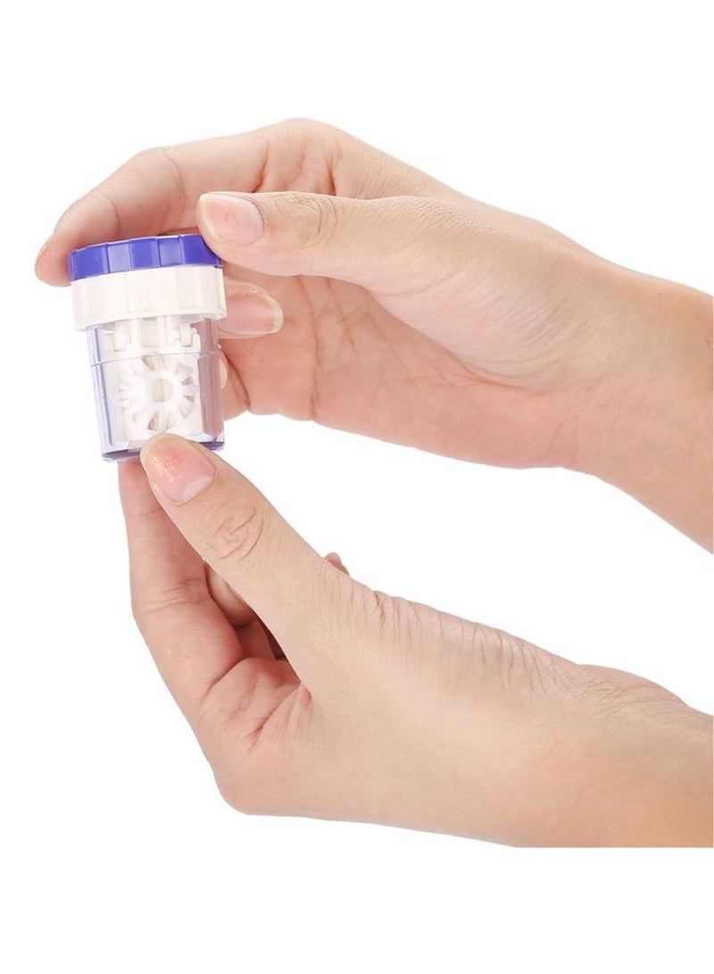 Clear Care Contact Case, Contact Lens Case, Eye Contact Case, Clear Care Manually Cleaner Washer Contact Lens Cleaning Container Cute Pocket Plastic Easy Carry Cleaning Lenses Case (4.7 x 3.2cm) - Image 2