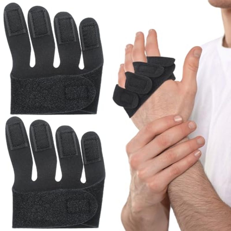 MCP Joint Finger Splint Adjustable Finger Support Brace - Ulnar Deviation Correction Strap Elastic Neoprene Comfort for Hand Therapy and Recovery - Image 1