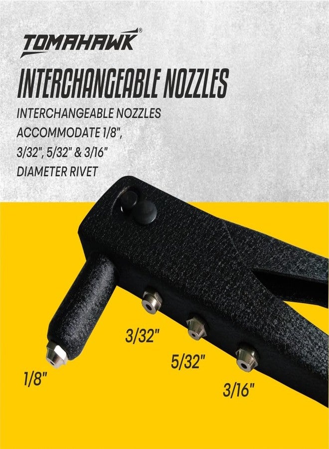 TOMAHAWK® Heavy Duty Riveter Set with 16Nozzles & Anti-Corrosion Properties Ideal for Joining & Fabrication Metals Sheet, Leather & Plastic Parts - Image 5