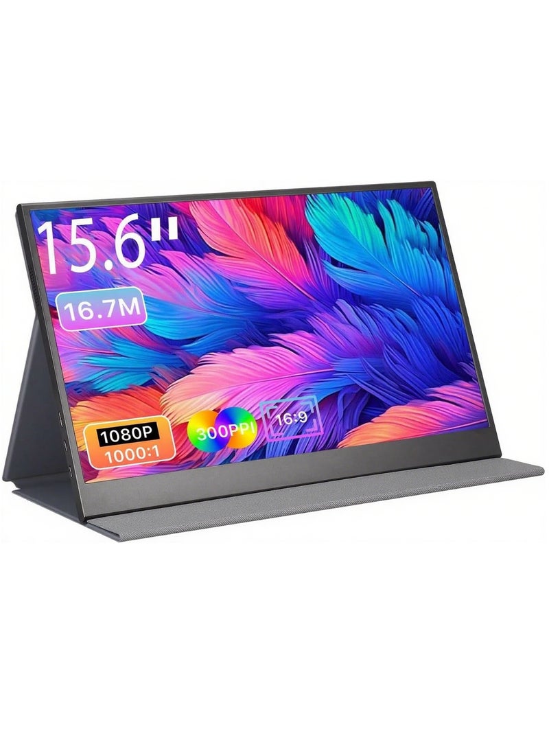 Atanivo 15.6inch Portable Monitor,1080P USB-C HDMI Second External Monitor for Laptop,PC,Mac Phone,PS,Xbox,Swich,IPS Ultra-Thin Zero Frame Gaming Display/Premium Smart Cover  - Image 1