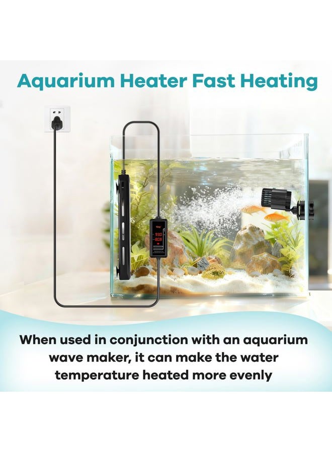 Hygger Aquarium Heater, 300W/500W/800W/1000W Submersible Fish Tank Heater with Temperature Controller, Over-Temperature Off-Water Protection Alarm for Saltwater Freshwater (500W, 65-130 Gallon) - Image 2
