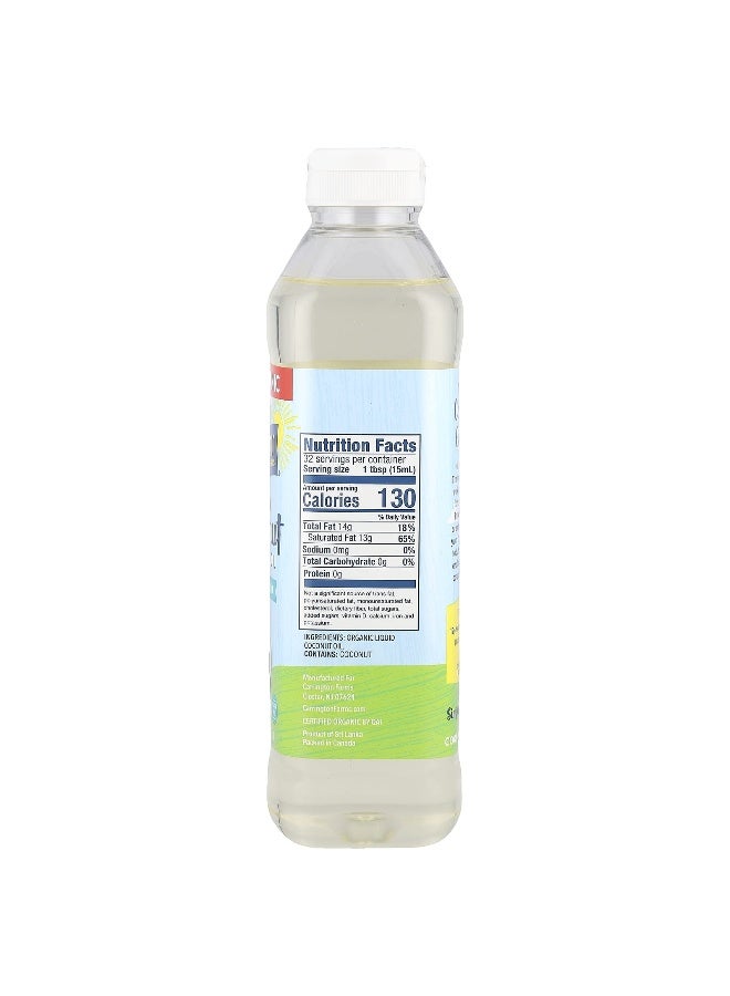 Carrington Farms Carrington Farms, Organic Coconut Cooking Oil, Unflavored, 16 fl oz (473 ml)  - Image 2