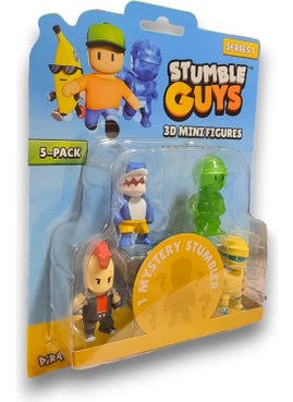 Toyfest Stumble Guys Series 1 - 3D Mini 1 I Surprise 5 Figure Set - Megalodon Punk Army Man Hatshepsut  - Image 3