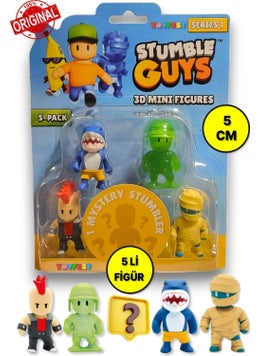 Toyfest Stumble Guys Series 1 - 3D Mini 1 I Surprise 5 Figure Set - Megalodon Punk Army Man Hatshepsut  - Image 1