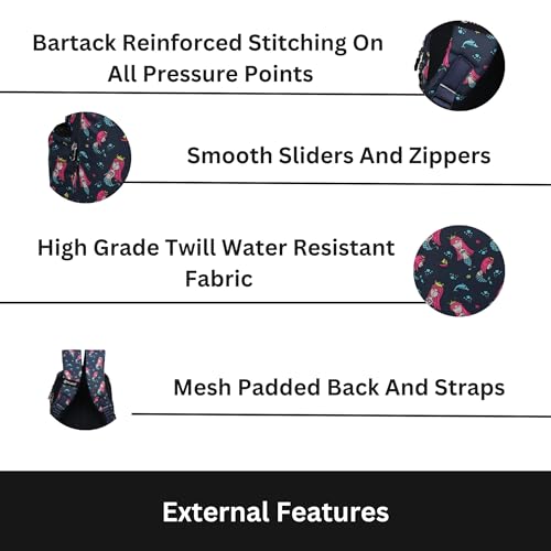 HYDER 30L Zippy Latest And Trendy Stylish Waterproof College/Casual/School Bag/Backpack For Kids, Boys, Girls, Men And Women | Best Bags For Everyday Use (Mermaid) - Image 4