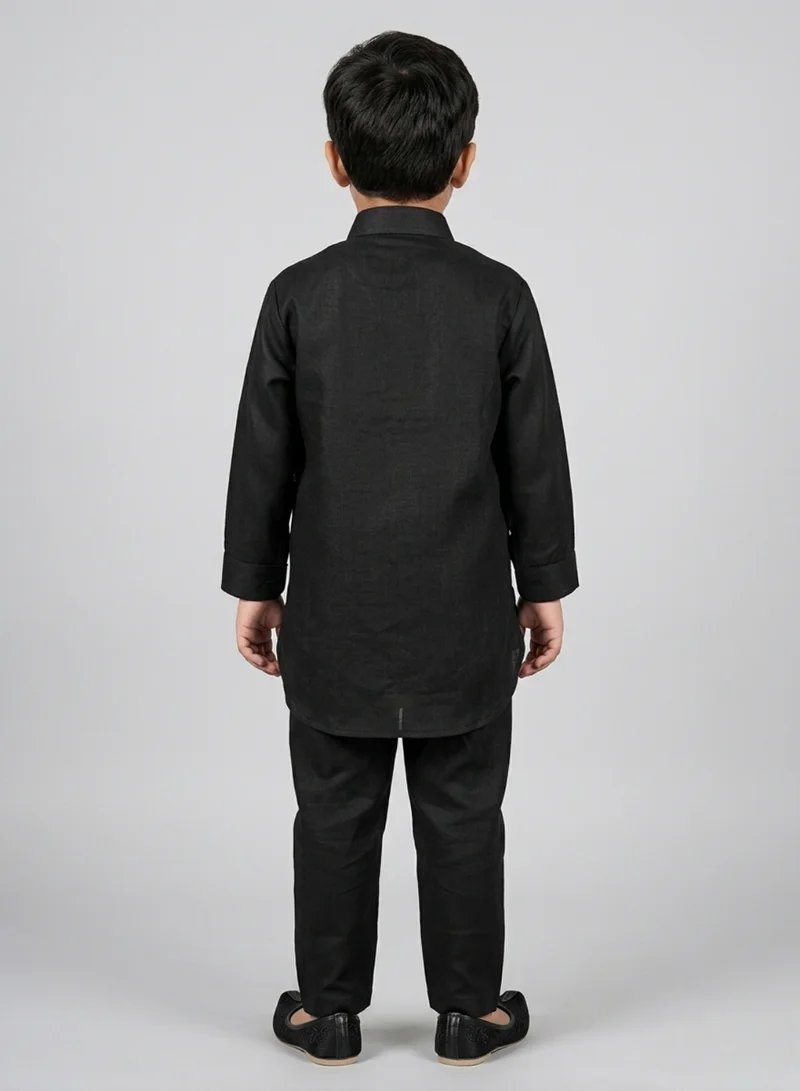 babyqlo Boys Festive Black Kurta Pajama Ethnic Set