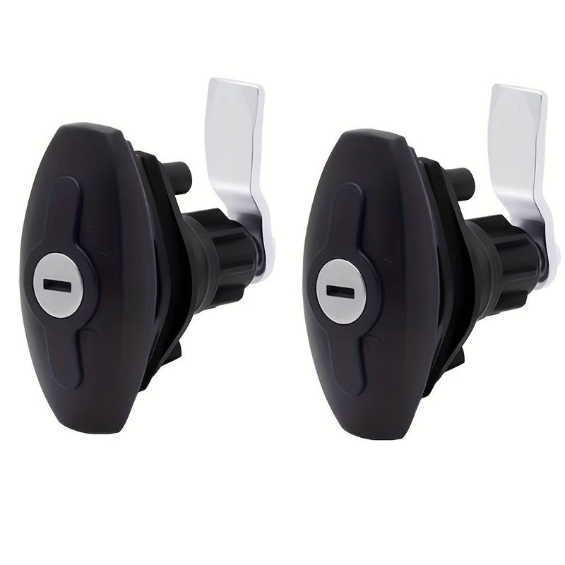 Black 2 Piece RV T Handle Lock Set For Garage Trailer Camper Use - Image 4