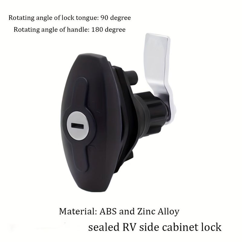 Black 2 Piece RV T Handle Lock Set For Garage Trailer Camper Use - Image 1