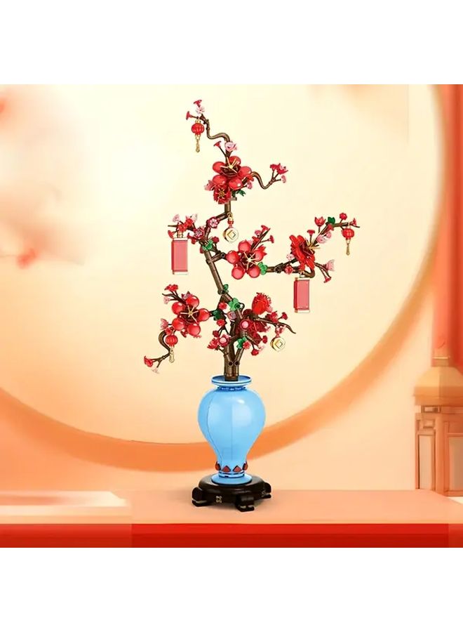 855 PCS Chinese Spring Festival Building Block Flower Set DIY Desktop Decoration - Image 4