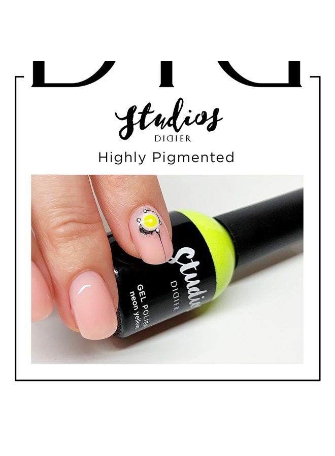 Didier Lab - Studios Gel Polish Neon Yellow - Professional Manicure Pedicure Products - Rich Pigment for Complete Nail Coverage - Flawless Shine - Suitable for Beginners - For UV Lamp - Gift for Women - Image 3