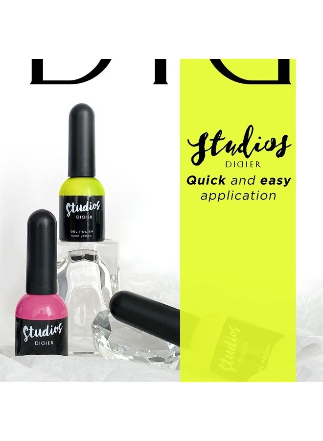 Didier Lab - Studios Gel Polish Neon Yellow - Professional Manicure Pedicure Products - Rich Pigment for Complete Nail Coverage - Flawless Shine - Suitable for Beginners - For UV Lamp - Gift for Women - Image 5