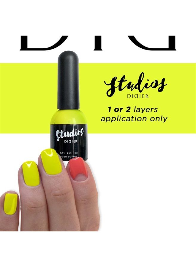 Didier Lab - Studios Gel Polish Neon Yellow - Professional Manicure Pedicure Products - Rich Pigment for Complete Nail Coverage - Flawless Shine - Suitable for Beginners - For UV Lamp - Gift for Women - Image 4