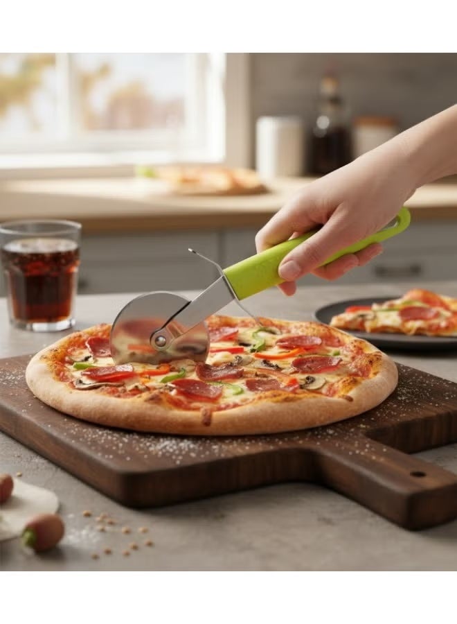 برايت هوم عجلة تقطيع بيتزا من الفولاذ المقاوم للصدأ - شفرة حادة مع مقبض سهل الإمساك | بكرة متينة ومقاومة للصدأ لتقطيع البيتزا والفطائر والمعجنات بسهولة - أداة مطبخ للاستخدام المنزلي - Image 4