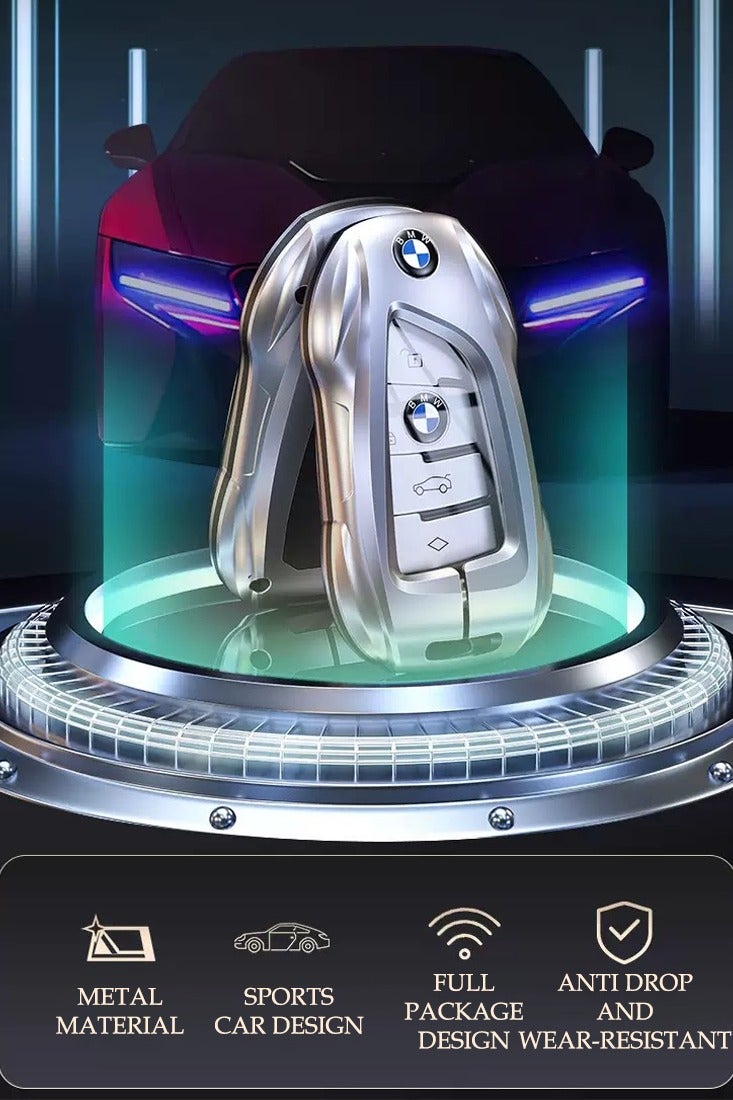 BMW Sports car shape design car key cover key shell titanium alloy material is suitable for BMW car key high-end fashion wear-resistant perfect protection of the original car key. - Image 3