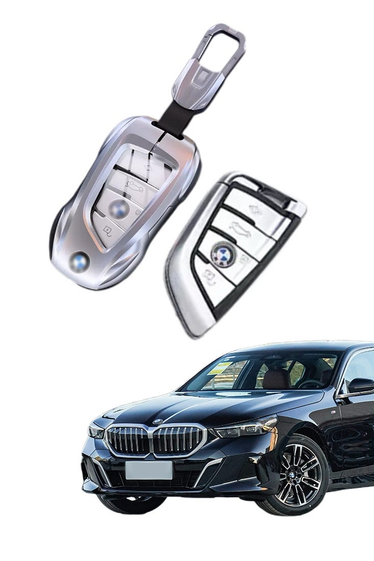 BMW Sports car shape design car key cover key shell titanium alloy material is suitable for BMW car key high-end fashion wear-resistant perfect protection of the original car key. - Image 1