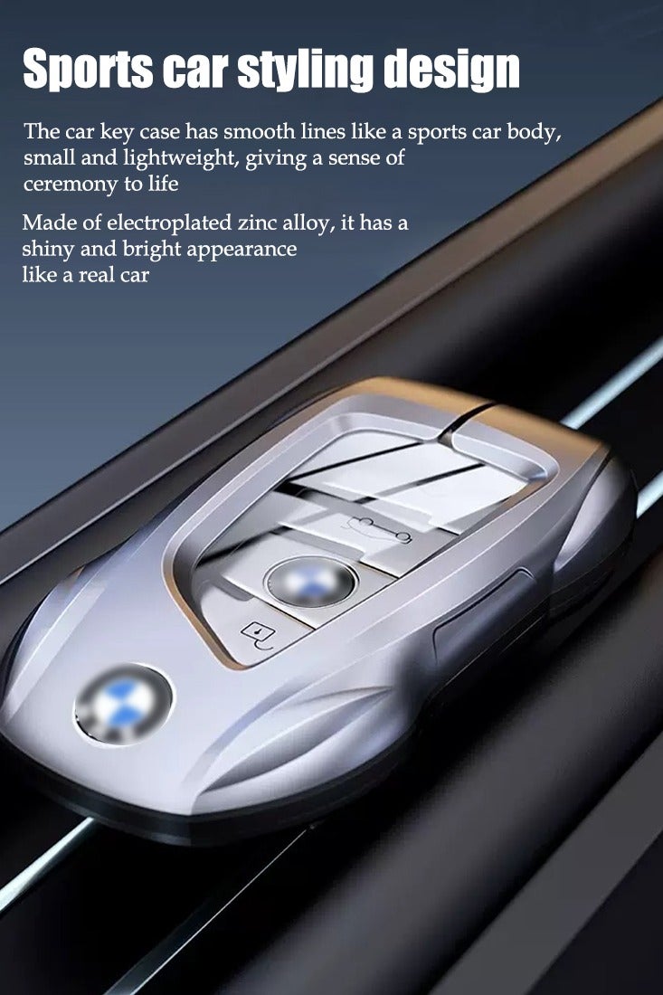 BMW Sports car shape design car key cover key shell titanium alloy material is suitable for BMW car key high-end fashion wear-resistant perfect protection of the original car key. - Image 2