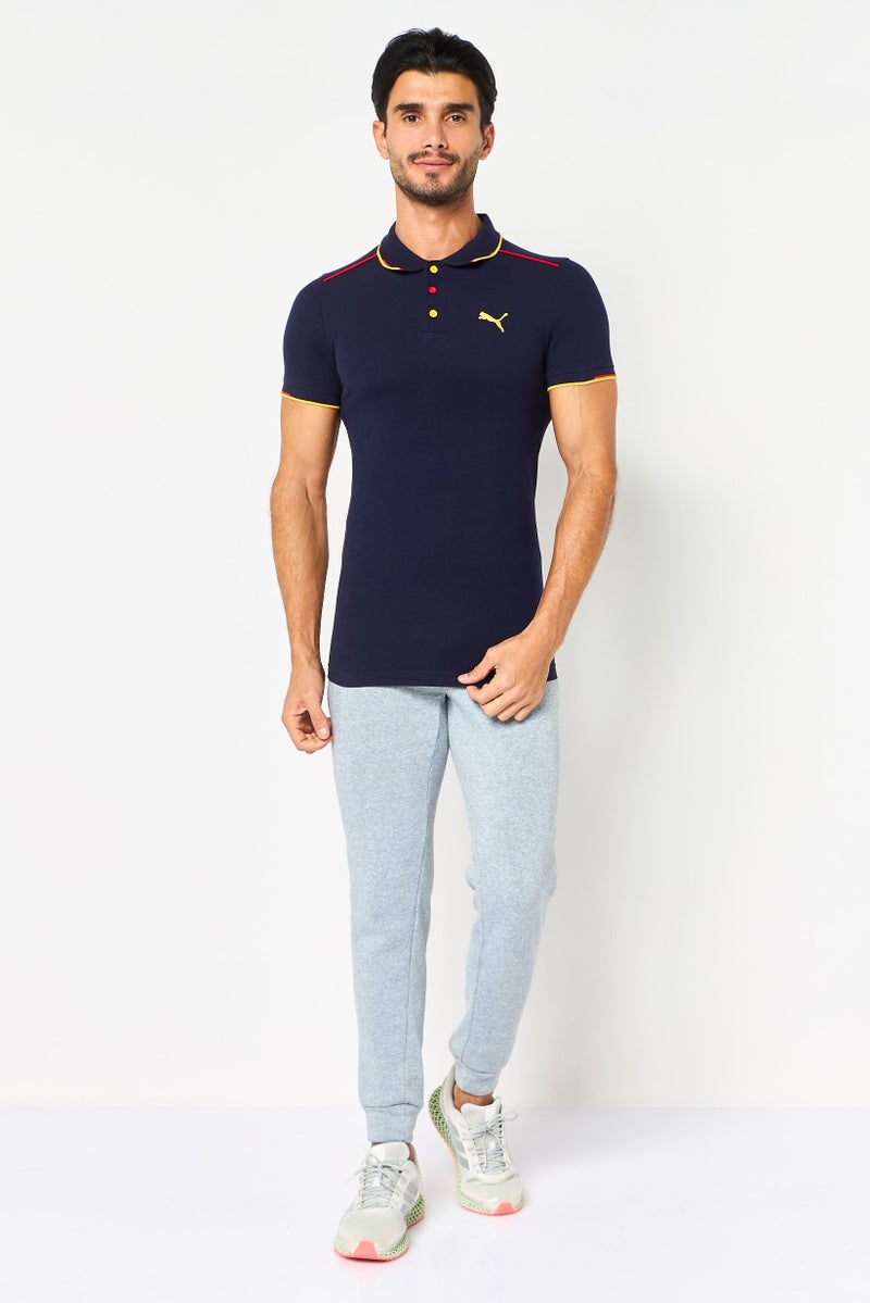 PUMA Men Sportswear Fit Short Sleeve Embroidered Logo Outdoor Polo Shirt, Navy - Image 2