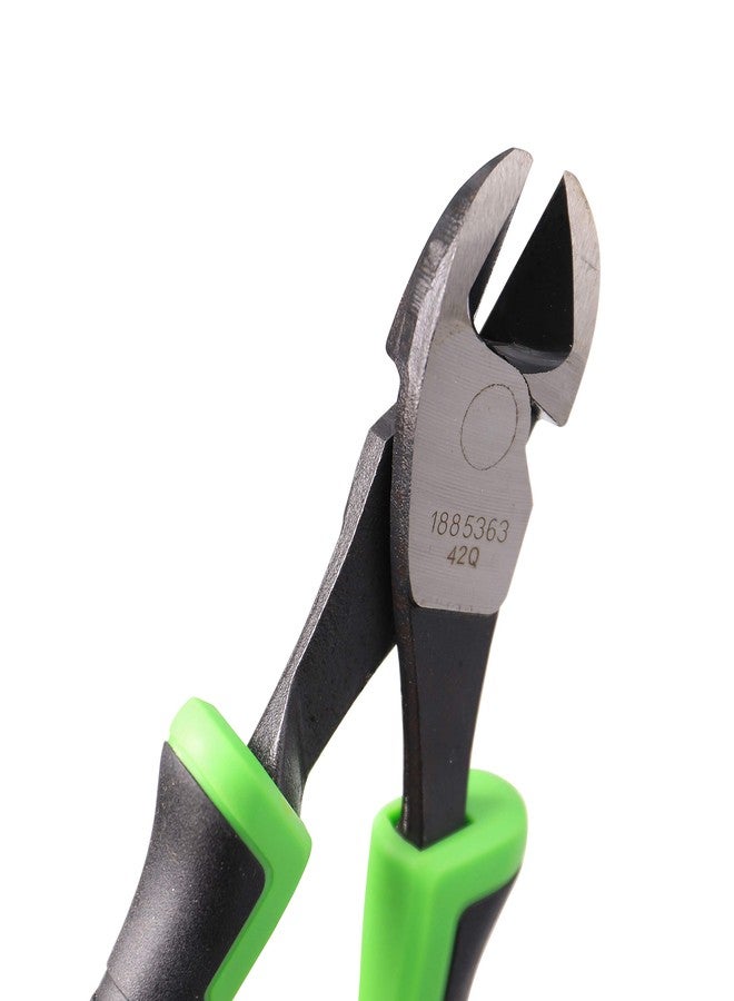 Hilmor 8" Diagonal Cutting Plier with Rubber Handle Grip, Black & Green, DCP8 1885363 - Image 2