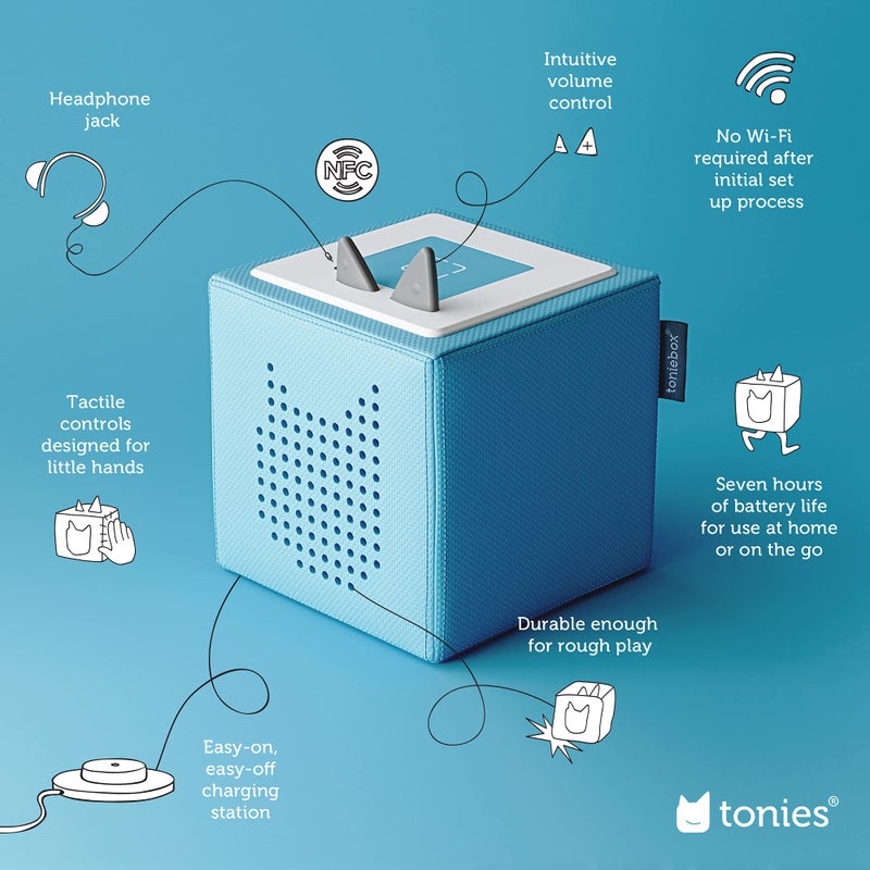 Tonies Toniebox Audio Player Starter Set with Playtime Puppy - Listen, Learn, and Play with One Huggable Little Box - Light Blue  - Image 3