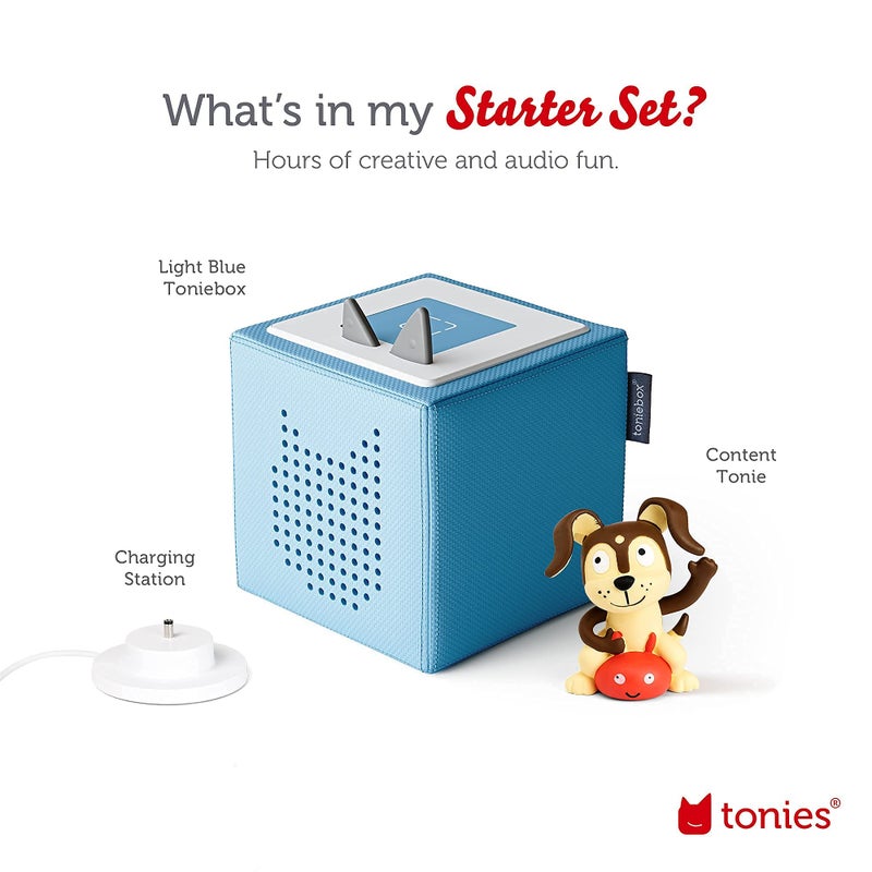 Tonies Toniebox Audio Player Starter Set with Playtime Puppy - Listen, Learn, and Play with One Huggable Little Box - Light Blue  - Image 5