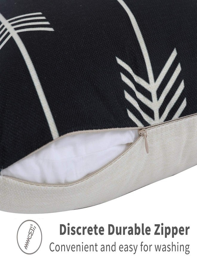 Tosewever Set of 4 Decorative Geometric 18 x 18 Inches Throw Pillow Covers - Modern Pattern Linen Square Pillow Cushion Case for Sofa Couch Bed Home Outdoor Car (18" x 18", Black) - Image 3