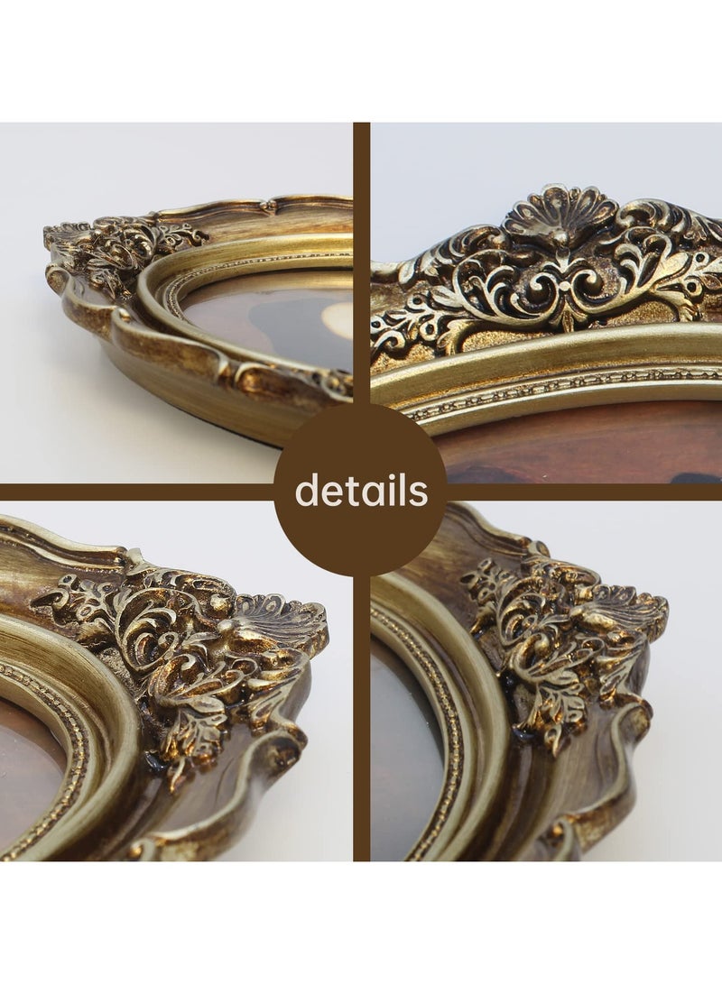 إطار الصورة البيضاوية الخوالي 10x12 بوصة، الذهب البرونزي إطارات الصور القديمة مع الزجاج الأمامي للسطح اللوحي والحائط المعلق، آرت ديكو، معرض الصور، ديكور المنزل، عروض، أفكار الهدايا - Image 4