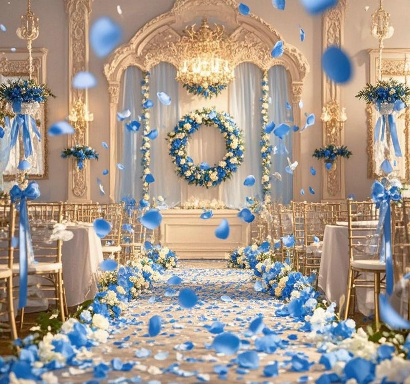 CODE FLORIST 2200 PCS Silk Flower Rose Petals for Wedding Decorations (Blue) - Image 2