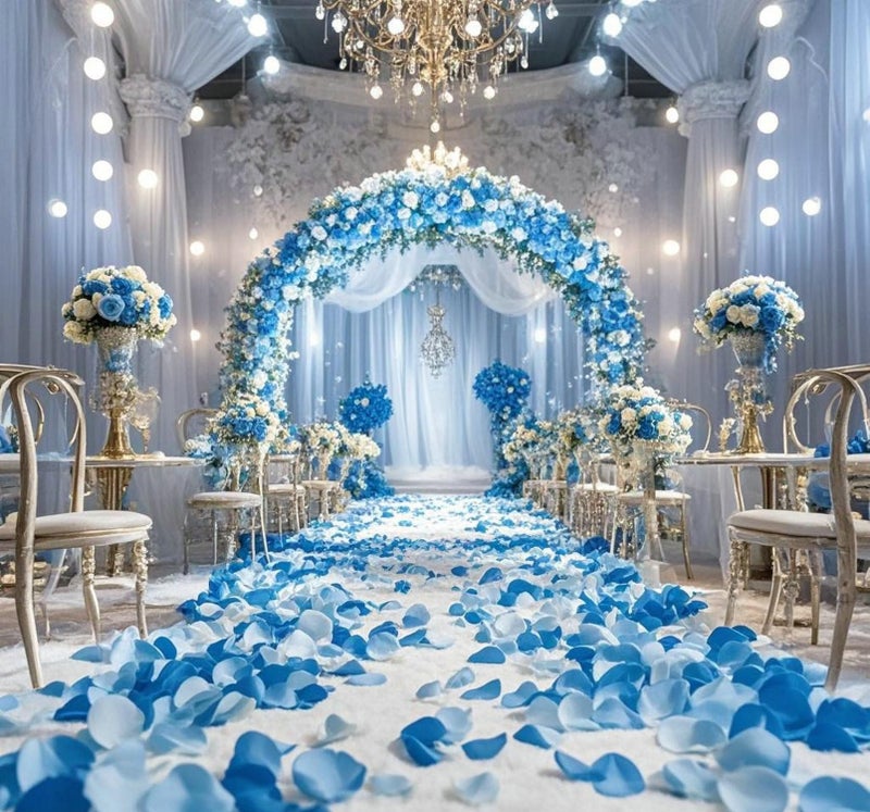 CODE FLORIST 2200 PCS Silk Flower Rose Petals for Wedding Decorations (Blue) - Image 3