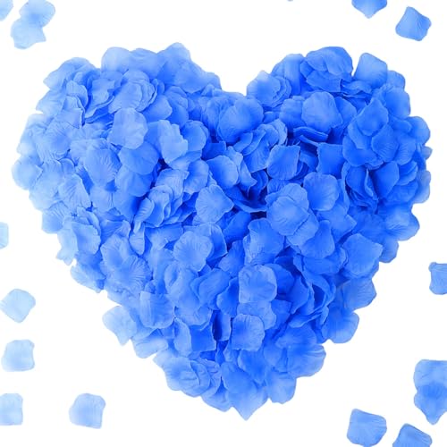 CODE FLORIST 2200 PCS Silk Flower Rose Petals for Wedding Decorations (Blue) - Image 1