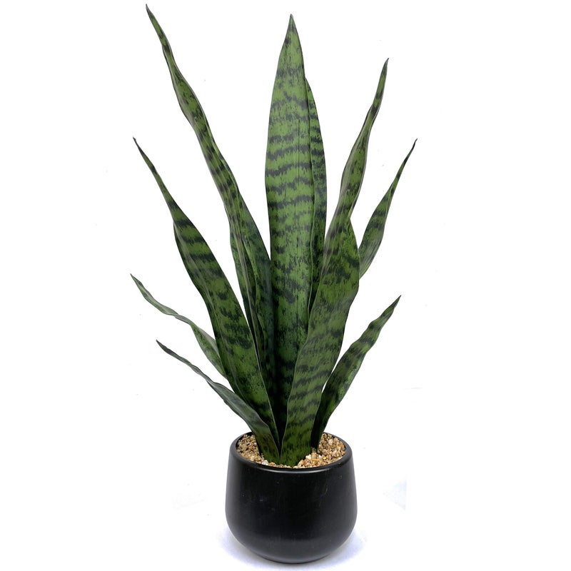 Bird Fiy Artificial Snake Plant 225 Faux Agave Fake Sansevieria Artificial Potted Plants for Indoor and Outdoor Home Office Dcor