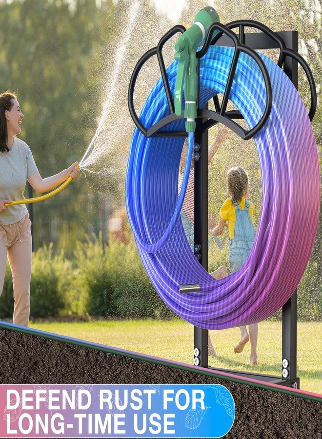 Qatsrin Super Stable Garden Hose Holder, Detachable Water Hose Holders Stand Holds 120-Feet Hose, Freestanding Hose Storage Hanger Rack for Outside Yard Lawn Farm, Black - Image 5