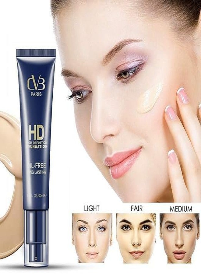 CVB Paris High Definition Foundation - Oil Free & Long Lasting, White Ivory - Image 2